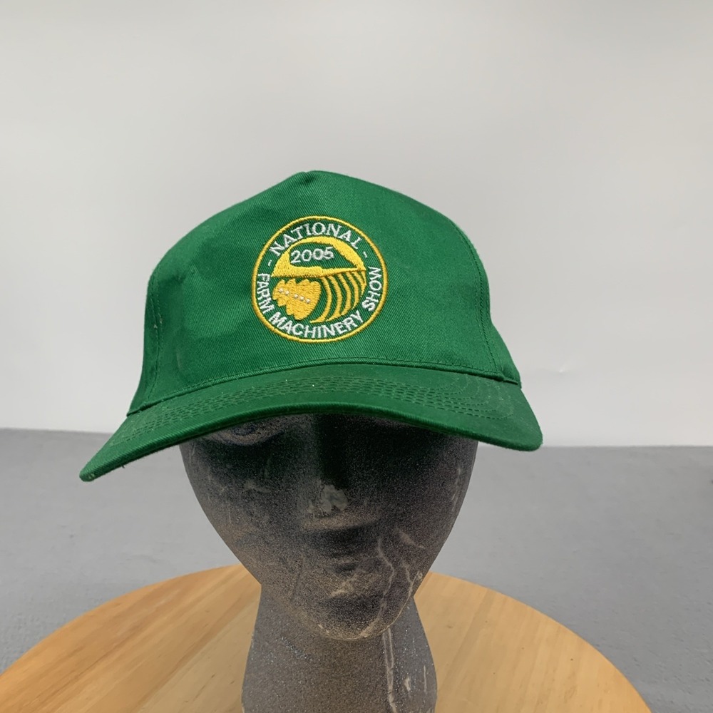 Vintage 2005 National Farm Machinery Show Hat Green Snapback Trucker Cap Promo